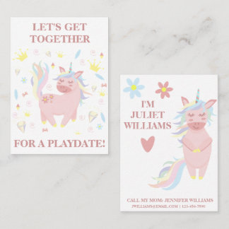Niedliche Rosa Einhorn Mommy Calling Card Visitenkarte