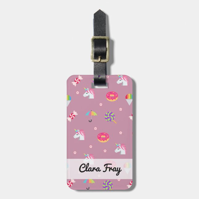 niedliche rosa emoji gepäckanhänger (Vorderseite vertikal)