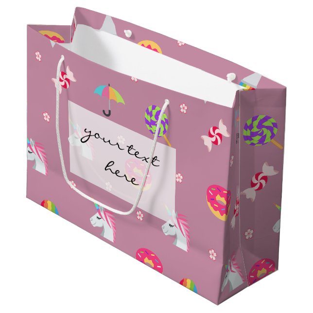 niedliche rosa emoji große geschenktüte (Vorderseite Schrägansicht)