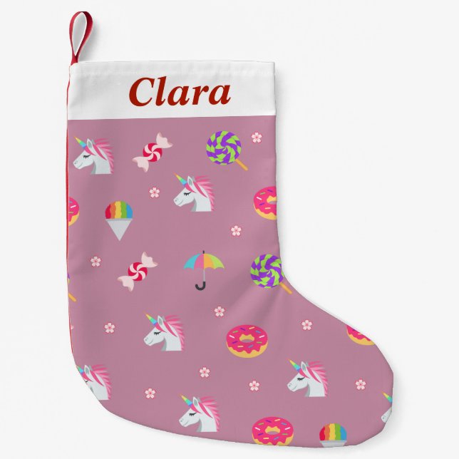 niedliche rosa emoji kleiner weihnachtsstrumpf (Vorderseite)