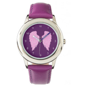 Niedliche rosa Engels-Flügel Armbanduhr