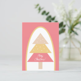 Niedliche Rosa erthy Tones Frohe Weihnachtsbaum Postkarte