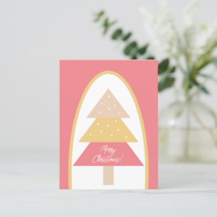 Niedliche Rosa erthy Tones Frohe Weihnachtsbaum Postkarte