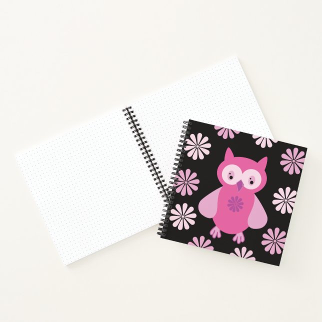 Niedliche Rosa Eule Notizbuch (Innenseite)