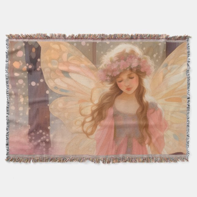 Niedliche Rosa Fairy Fantasy Malerei Decke (Vorderseite)