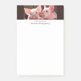 Niedliche rosa Ferkel Tierfotos Post-it Klebezettel