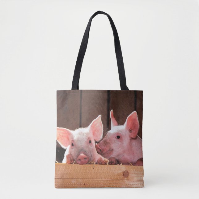 Niedliche rosa Ferkel Tierfotos Tasche (Vorderseite)