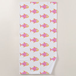 Niedliche rosa Fische Strandtuch