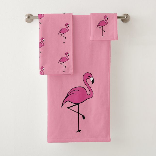 Niedliche Rosa Flamingo Badetücher Set Geschenk (Insitu)