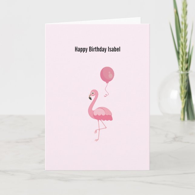 Niedliche Rosa Flamingo Geburtstagskarte Karte (Vorderseite)
