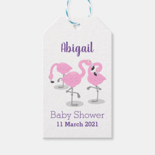Niedliche Rosa-Flamingo-Trio-Cartoon-Abbildung Geschenkanhänger