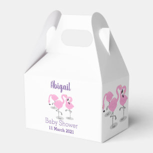 Niedliche Rosa-Flamingo-Trio-Cartoon-Abbildung Geschenkschachtel
