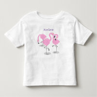 Niedliche Rosa-Flamingo-Trio-Cartoon-Abbildung