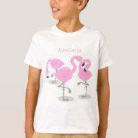 Niedliche Rosa-Flamingo-Trio-Cartoon-Abbildung