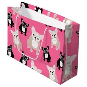 Niedliche rosa Frenchies-französische Bulldoggen Große Geschenktüte