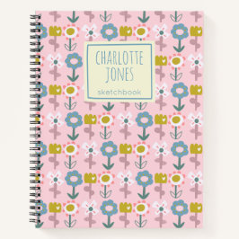 Niedliche Rosa Garden Blume Personalisiert Sketchb Notizbuch