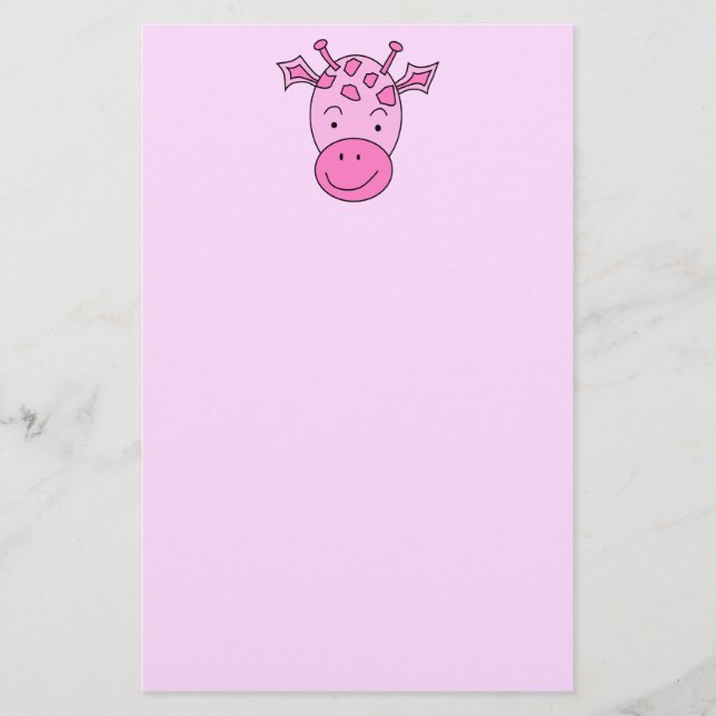 Niedliche rosa Giraffe Briefpapier (Vorderseite)