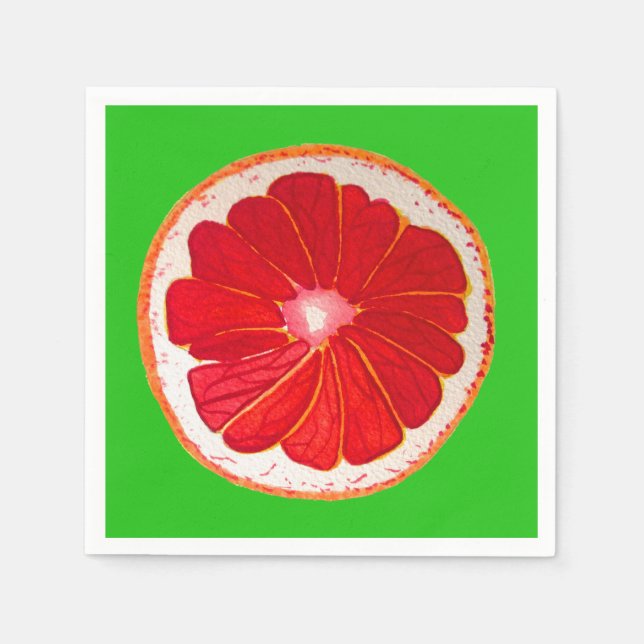 Niedliche rosa Grapefruitgrafik Serviette (Vorderseite)