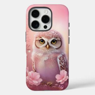 Niedliche, rosa, grasende Eule iPhone 16 Pro Hülle