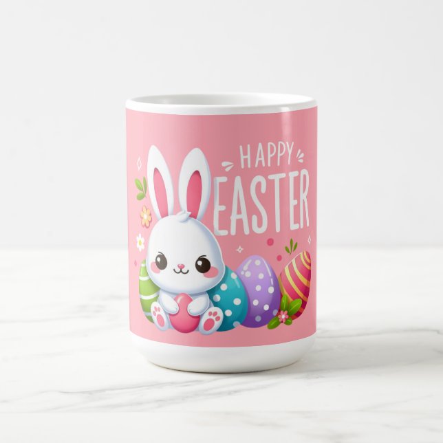 Niedliche, rosa Happy Ostersonnige Tasse (Mittel)