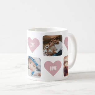 Niedliche rosa Herz-Kreislauf-Foto Liebe Tasse
