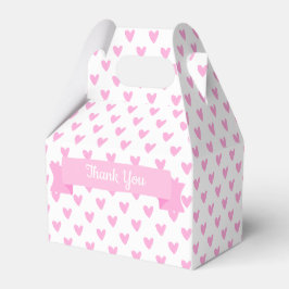 Niedliche rosa Herzen | Babydusche Vielen Dank Geschenkschachtel