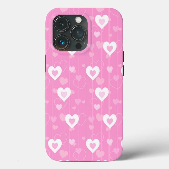 Niedliche rosa Herzen Case-Mate iPhone Hülle (Rückseite)