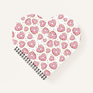 Niedliche rosa Herzkekse Notizbuch