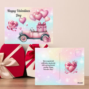 Niedliche Rosa Herzrhythmusstörungen Postkarte