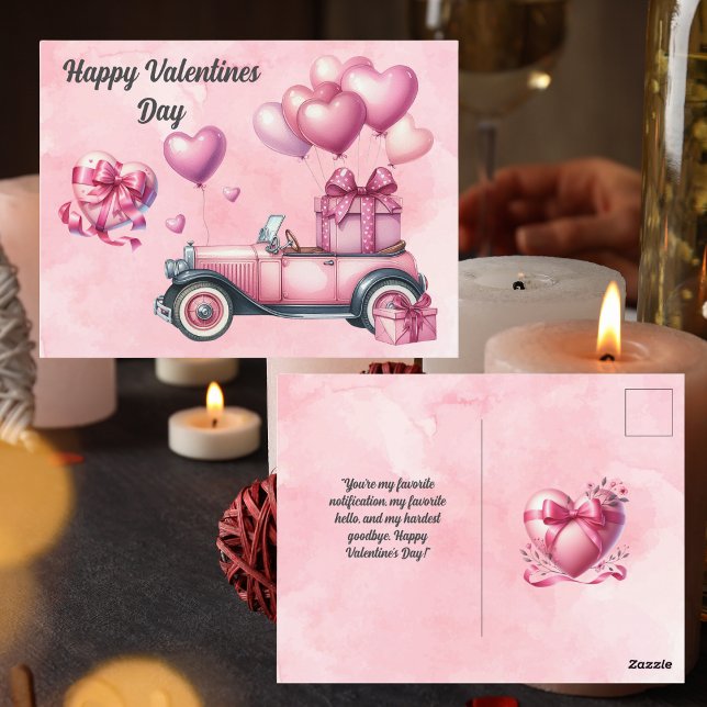 Niedliche Rosa HerzValentine Postkarte (Von Creator hochgeladen)