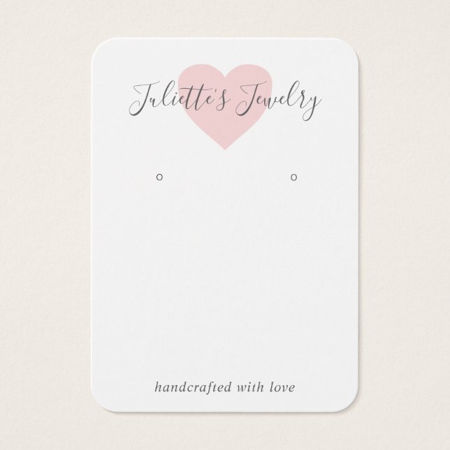 Niedliche, rosa Herzwurfkarte (Vorderseite)