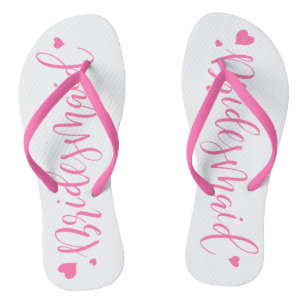 Niedliche rosa Hochzeitsfeier, Brautpaare Flip Flops