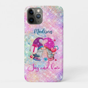Niedliche rosa Imitate Glitzer gnome Weihnachtsmon Case-Mate iPhone Hülle