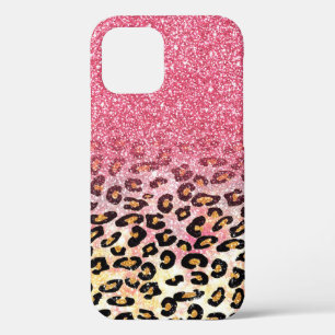 Niedliche rosa Imitate Glitzer Leopardin Case-Mate iPhone Hülle
