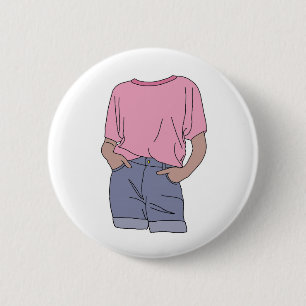 Niedliche rosa Jahr-Mode-Kleidung ästhetisch Button