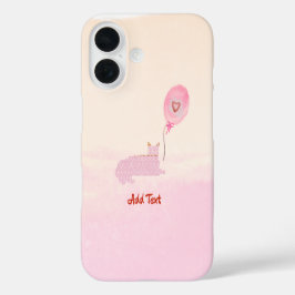Niedliche rosa Katze iPhone 16 Hülle