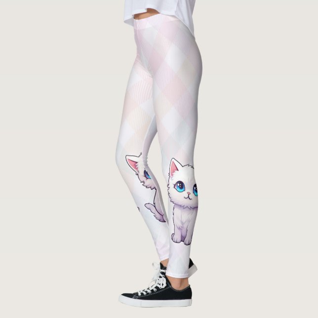 Niedliche rosa Katze Leggings (Links)