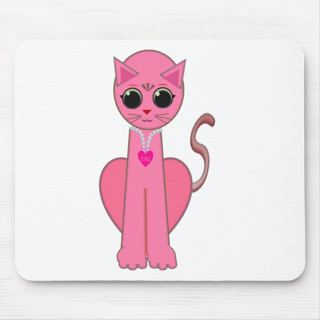 Niedliche Rosa Katze Mousepad (Vorne)