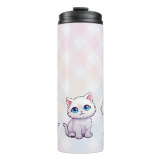 Niedliche rosa Katze Thermosbecher