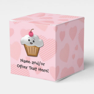 Niedliche rosa Kawaii glückliche Geschenkschachtel