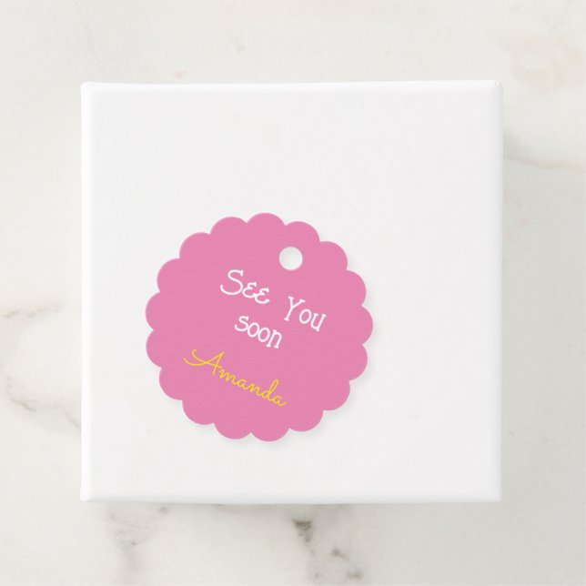 Niedliche rosa Kinder Geschenkanhänger (Beispiel)