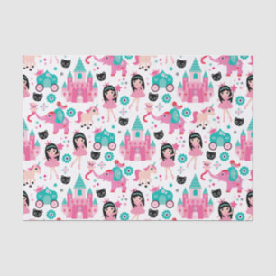 Niedliche rosa kleine Prinzessin Unicorn Magical Seidenpapier