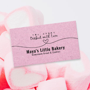 Niedliche rosa Kraft-Herz-Bäckerei-Gebäck-Chef Visitenkarte