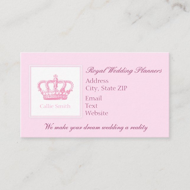 Niedliche rosa Krone Terminkarte (Vorderseite)