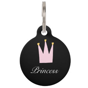 Niedliche Rosa Kronprinzessin Haustiermarke