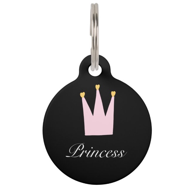 Niedliche Rosa Kronprinzessin Haustiermarke (Vorderseite)