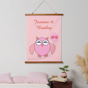 Niedliche rosa Liebe, die Sie selber besitzen Wandteppich Mit Holzrahmen