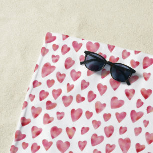 Niedliche rosa Liebe Herz Strandtuch