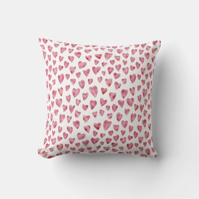 Niedliche rosa Liebe Herzmuster Kissen (Vorderseite)