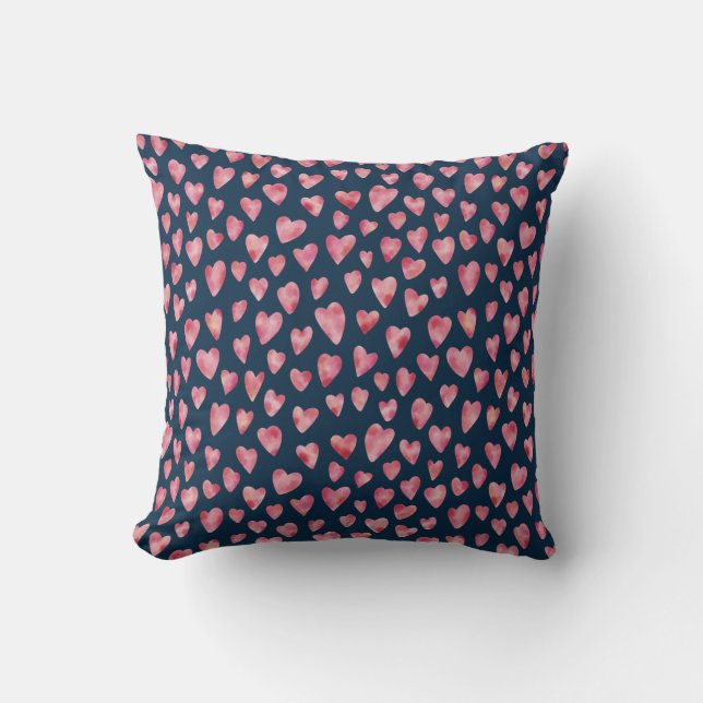 Niedliche rosa Liebe Herzmuster Kissen (Vorderseite)